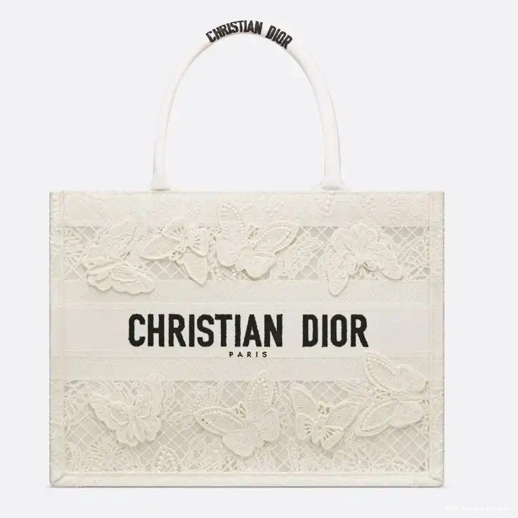 Cheap Butterfly Dior Canvas D-Lace Book Tote White Motif 0519 Luxury